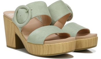 Bayside Block Heel Slide Sandal Dr Scholl's Bayside Block Heel Chinelos Sandal Pistachio Microfiber | gOKEMztl