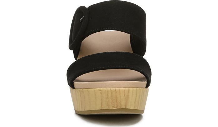 Bayside Block Heel Slide Sandal Dr Scholl's Bayside Block Heel Chinelos Sandal Pretas | BZJueVVj