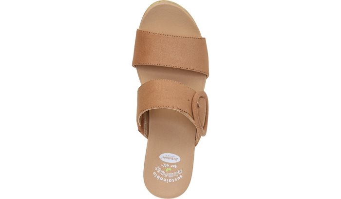 Bayside Block Heel Slide Sandal Dr Scholl's Bayside Block Heel Chinelos Sandal Marrom | SbMO4lRb