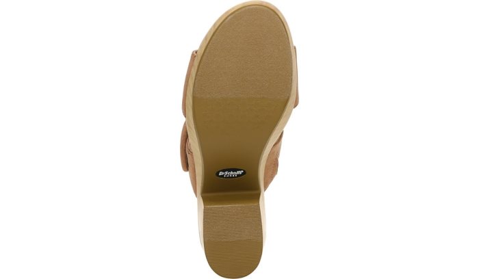 Bayside Block Heel Slide Sandal Dr Scholl's Bayside Block Heel Chinelos Sandal Marrom | SbMO4lRb