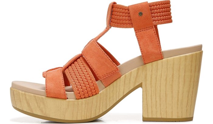 Blossom Block Heel Sandal Dr Scholl's Blossom Block Heel Sandal Coral Douradas | Rxq44cAT