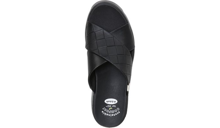 Checkin High Wedge Slide Sandal Dr Scholl's Checkin High Wedge Chinelos Sandal Pretas | Ds13qOSP