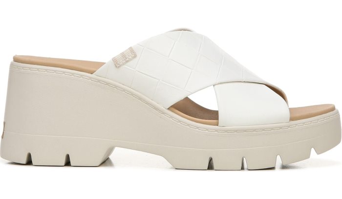 Checkin High Wedge Slide Sandal Dr Scholl's Checkin High Wedge Chinelos Sandal Branco | J8MIy6lm