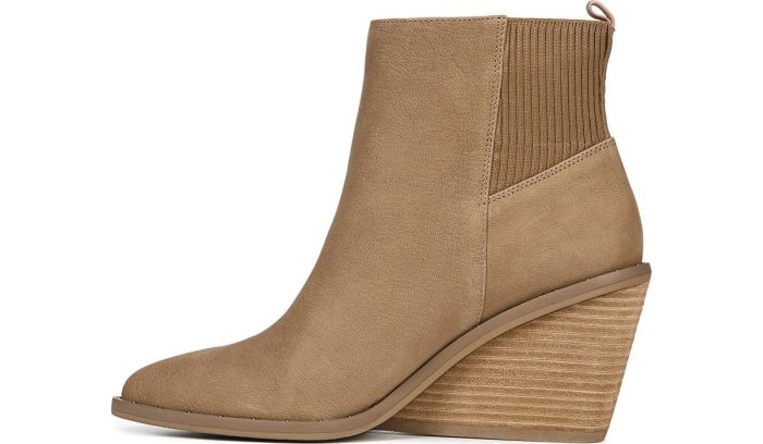 Mania Wedge Bootie Dr Scholl's Mania Wedge Bootie Toasted Coconut Leather | l9jlZq1J